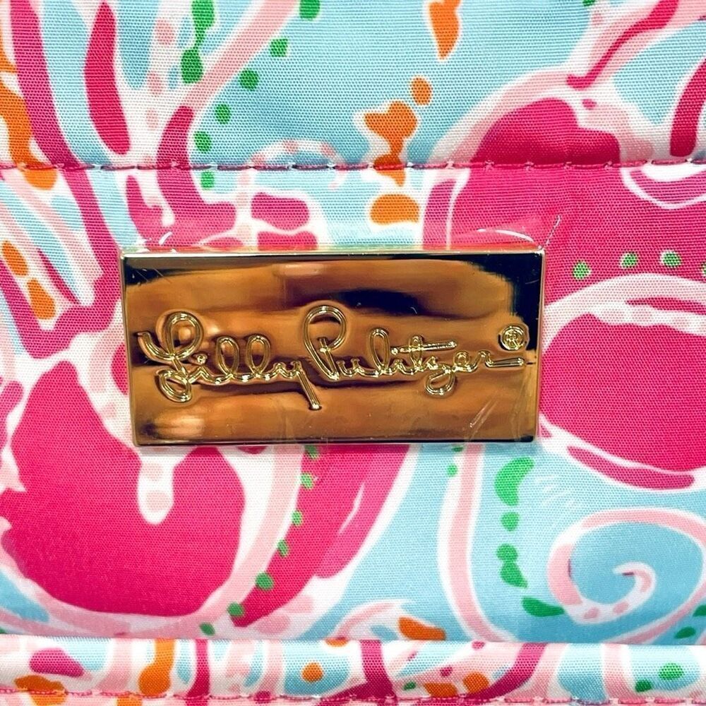 NWT Lilly Pulitzer Insulated cooler pink blue Jellies Be Jammin lunch beach bag - Picture 7 of 16